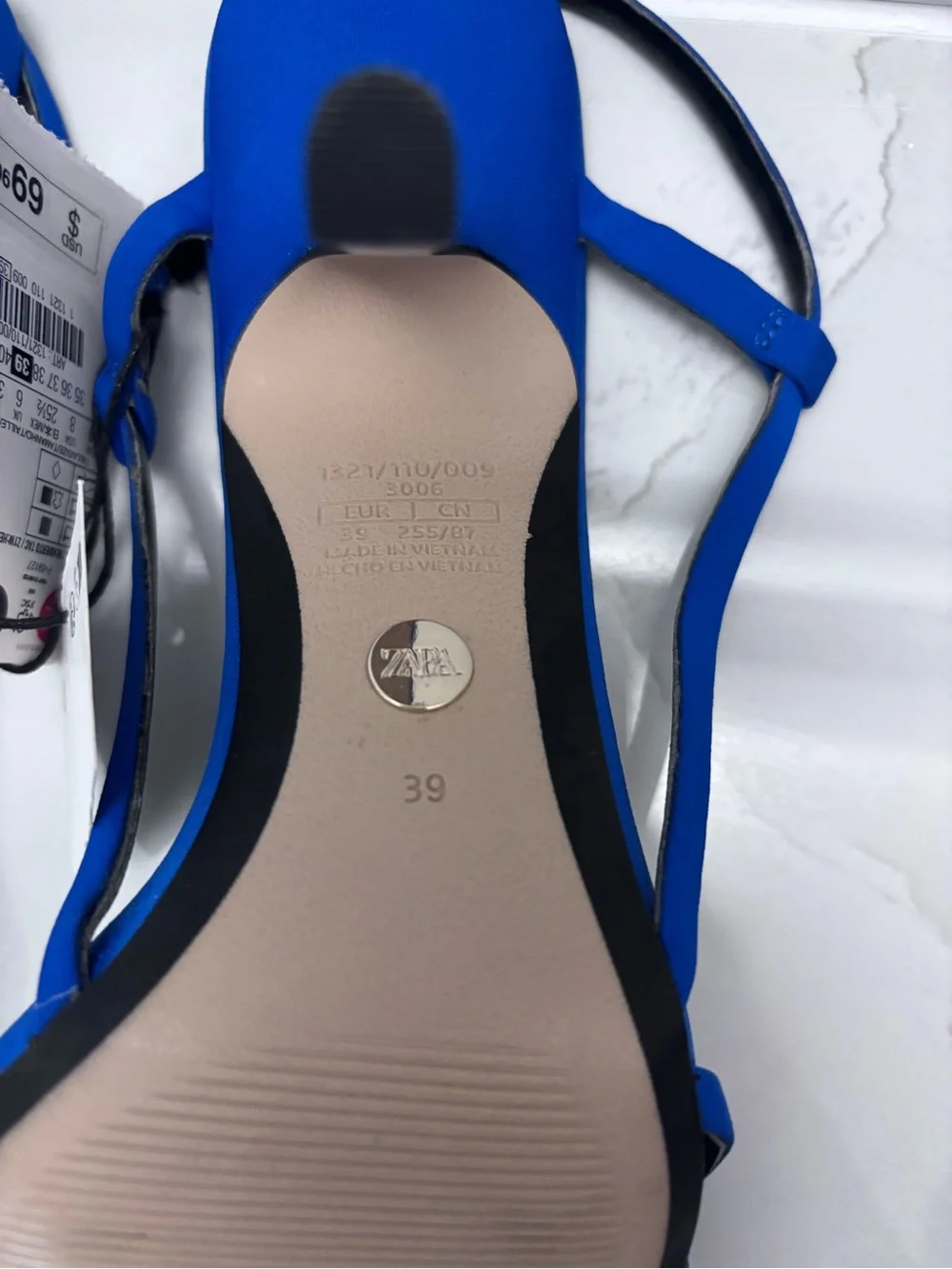 ZARA Royal Blue Slingback Heels for Women